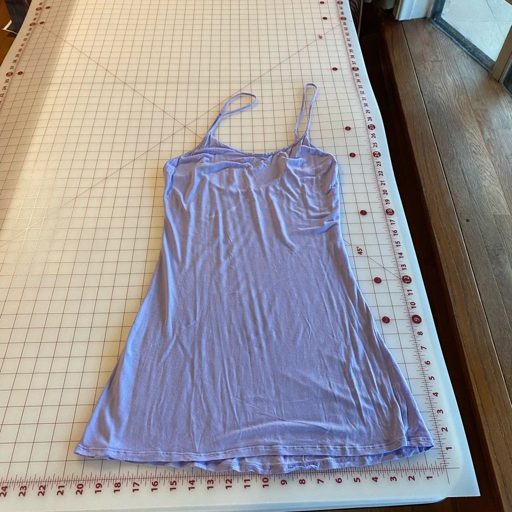 Free People Lavender purple lace floral crochet swing dress size Medium
